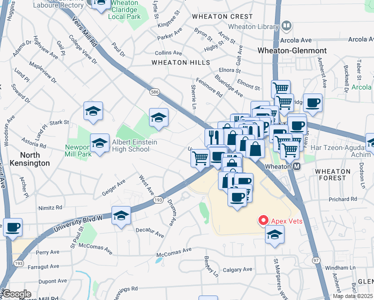 map of restaurants, bars, coffee shops, grocery stores, and more near in North Kensington