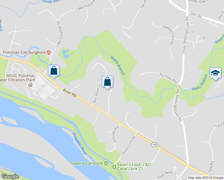 map of restaurants, bars, coffee shops, grocery stores, and more near 11120 Smoky Quartz Lane in Potomac