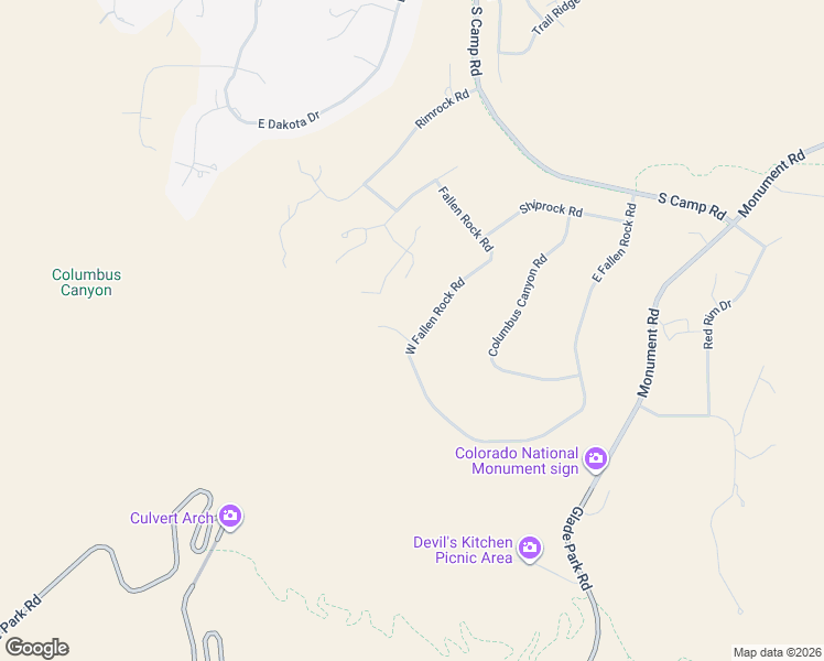 map of restaurants, bars, coffee shops, grocery stores, and more near 243 West Fallen Rock Road in Grand Junction