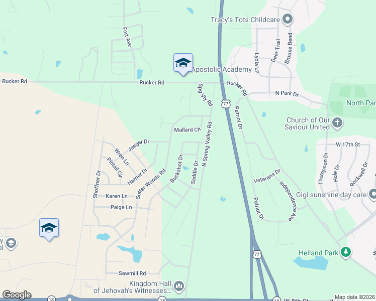 map of restaurants, bars, coffee shops, grocery stores, and more near 2322 Bridle Trail in Junction City