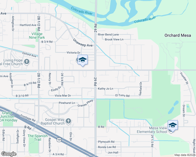 map of restaurants, bars, coffee shops, grocery stores, and more near 2902 Cinder Drive in Grand Junction