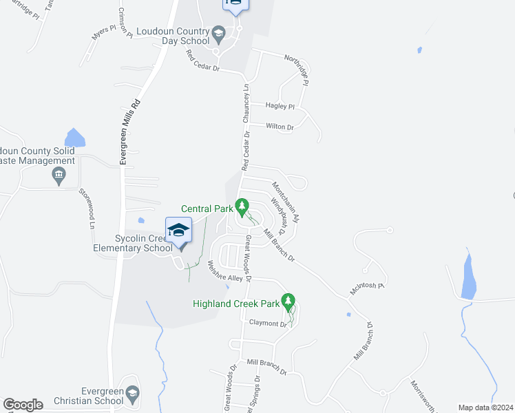 map of restaurants, bars, coffee shops, grocery stores, and more near 20795 Red Cedar Drive in Leesburg