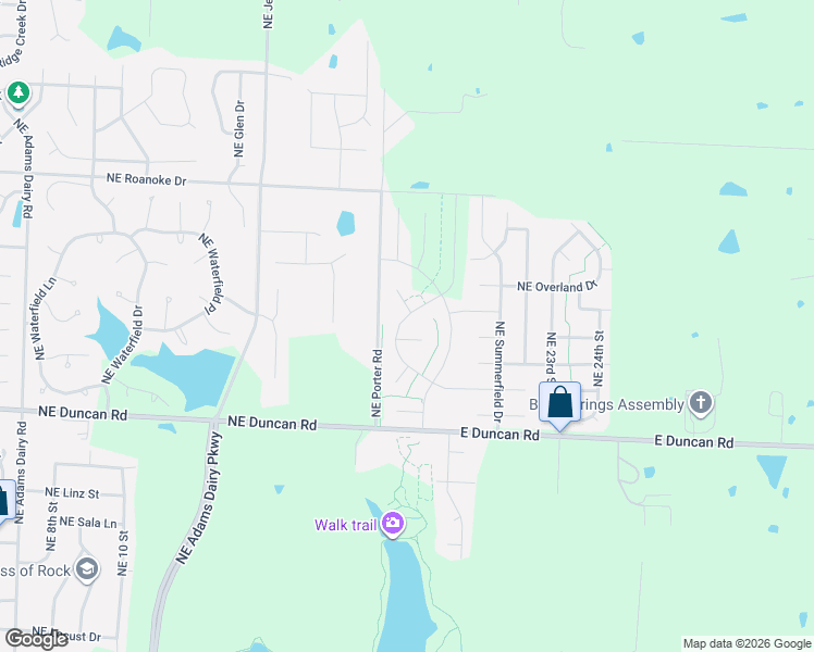 map of restaurants, bars, coffee shops, grocery stores, and more near 2312 Northeast Colonnade Avenue in Blue Springs