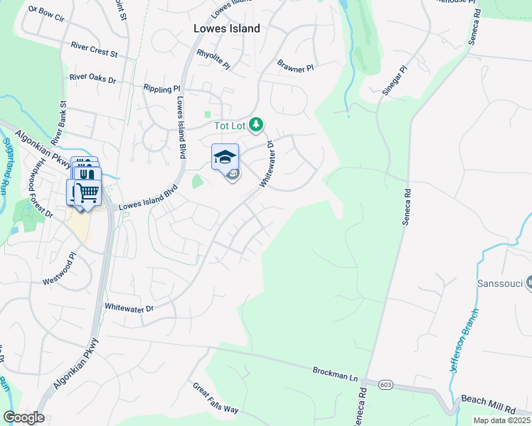 map of restaurants, bars, coffee shops, grocery stores, and more near 47721 League Court in Sterling