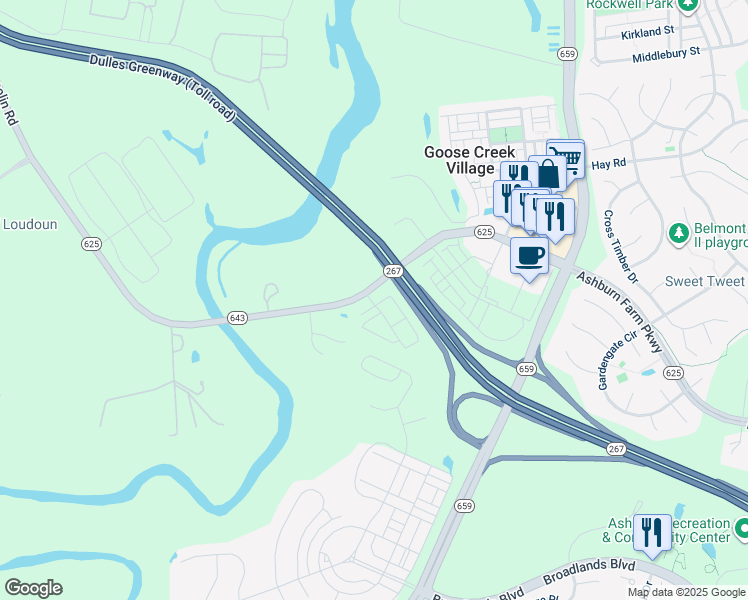 map of restaurants, bars, coffee shops, grocery stores, and more near 20812 Houseman Terrace in Ashburn