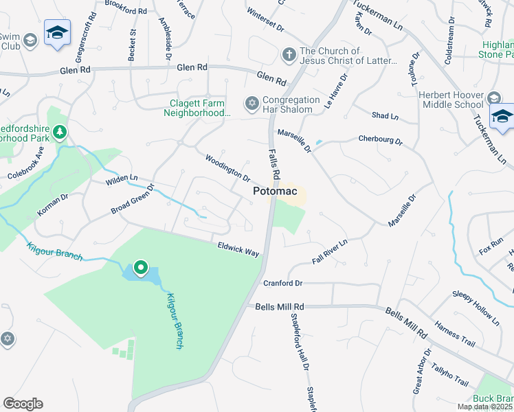 map of restaurants, bars, coffee shops, grocery stores, and more near 9401 Sunnyfield Court in Rockville