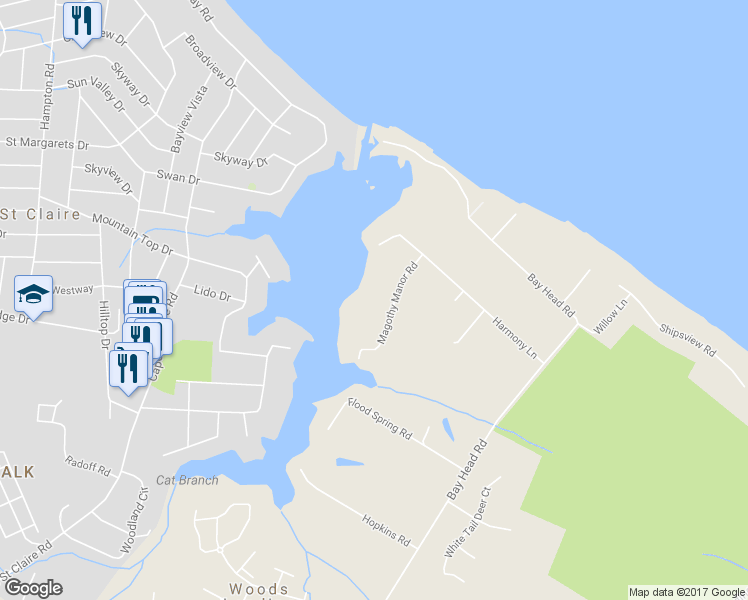 map of restaurants, bars, coffee shops, grocery stores, and more near 1318 Harmony Lane in Annapolis