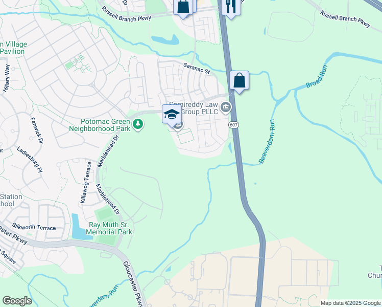 map of restaurants, bars, coffee shops, grocery stores, and more near 44709 Malden Place in Ashburn