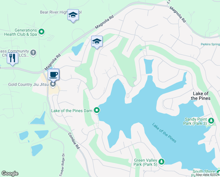 map of restaurants, bars, coffee shops, grocery stores, and more near 11415 Lakeshore North in Auburn