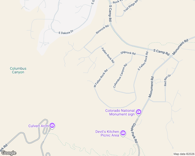 map of restaurants, bars, coffee shops, grocery stores, and more near 243 West Fallen Rock Road in Grand Junction