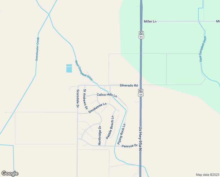 map of restaurants, bars, coffee shops, grocery stores, and more near 13 Silverado Road in Yerington