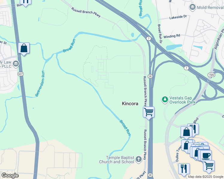 map of restaurants, bars, coffee shops, grocery stores, and more near Drowes Terrace in Kincora