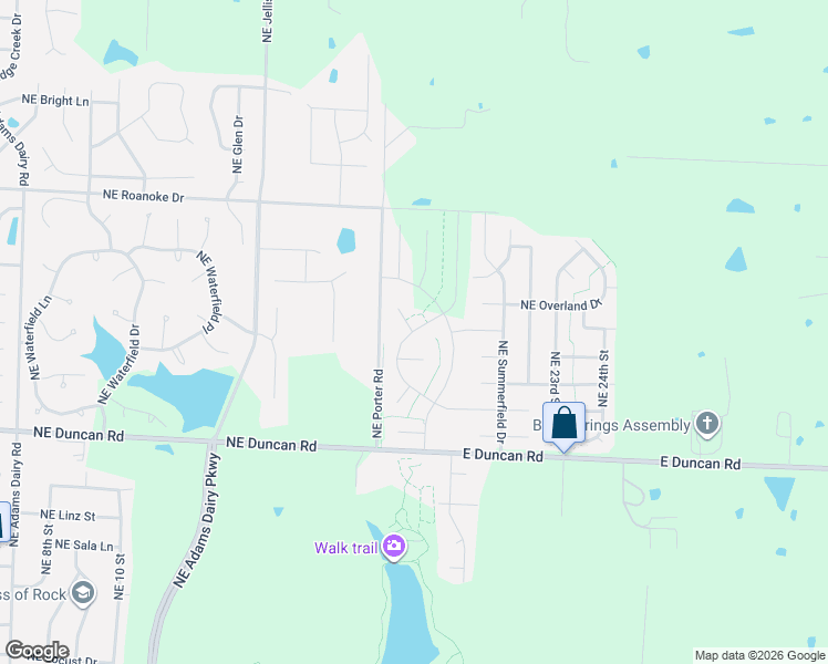 map of restaurants, bars, coffee shops, grocery stores, and more near 2312 Northeast Colonnade Avenue in Blue Springs