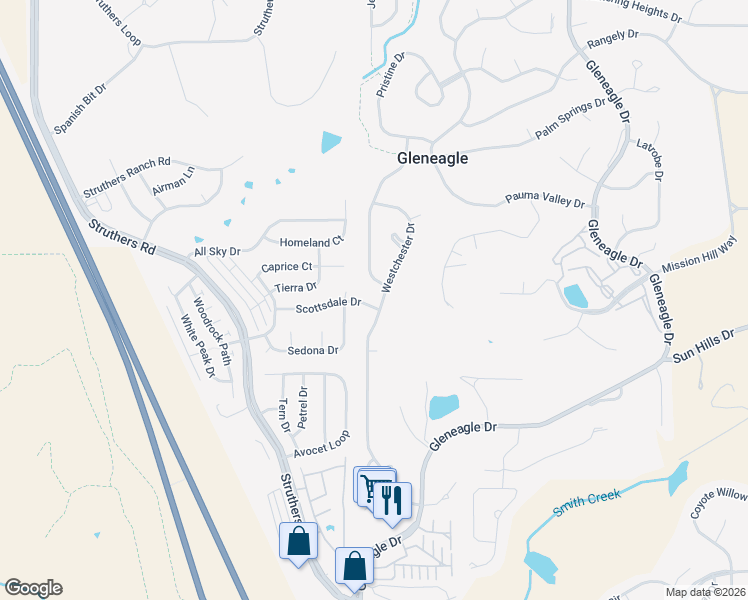map of restaurants, bars, coffee shops, grocery stores, and more near 210 Scottsdale Drive in Colorado Springs