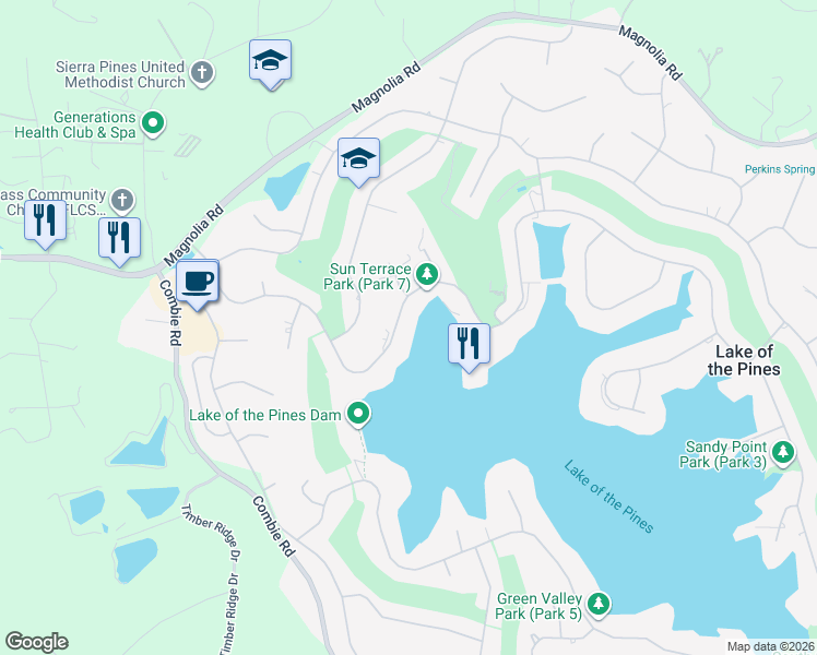 map of restaurants, bars, coffee shops, grocery stores, and more near 11415 Lakeshore North in Auburn