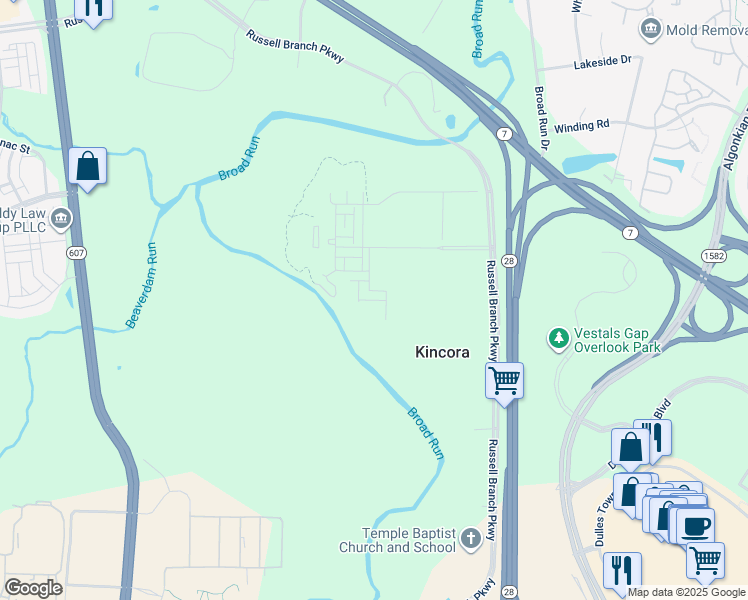 map of restaurants, bars, coffee shops, grocery stores, and more near Drowes Terrace in Kincora