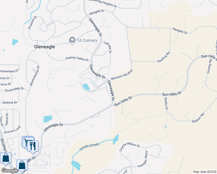 map of restaurants, bars, coffee shops, grocery stores, and more near 14353 Eagle Villa Grove in Colorado Springs