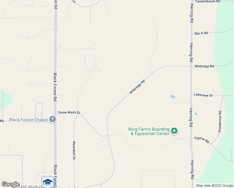map of restaurants, bars, coffee shops, grocery stores, and more near 7320 Wildridge Road in Colorado Springs