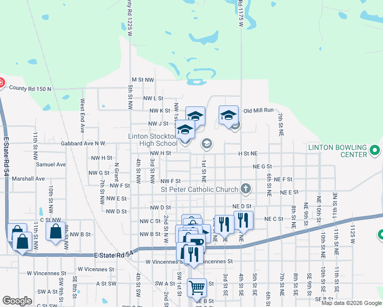 map of restaurants, bars, coffee shops, grocery stores, and more near 10 H Street Northeast in Linton
