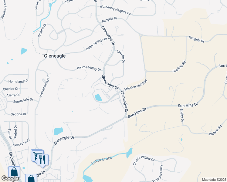 map of restaurants, bars, coffee shops, grocery stores, and more near 14505 Club Villa Drive in Colorado Springs