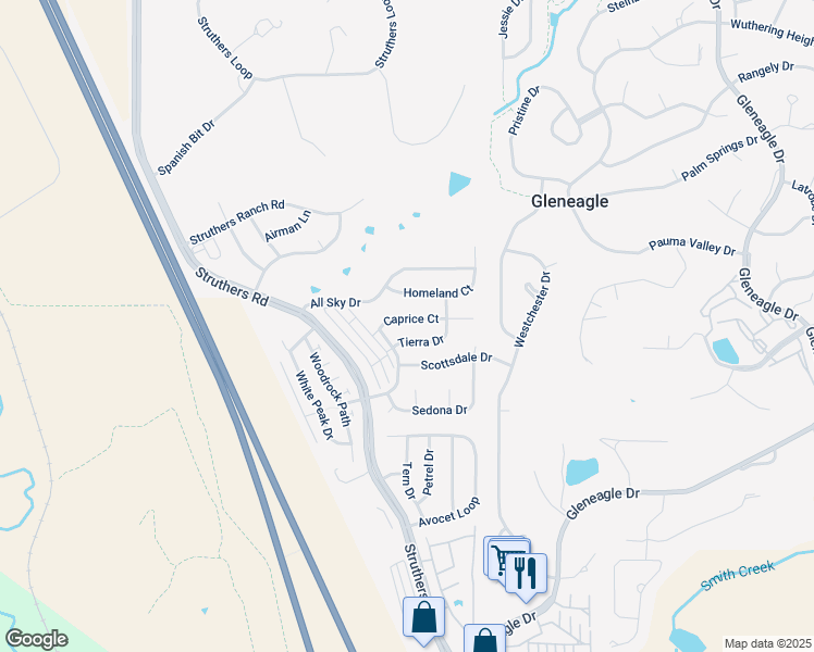 map of restaurants, bars, coffee shops, grocery stores, and more near 395 Caprice Court in Colorado Springs