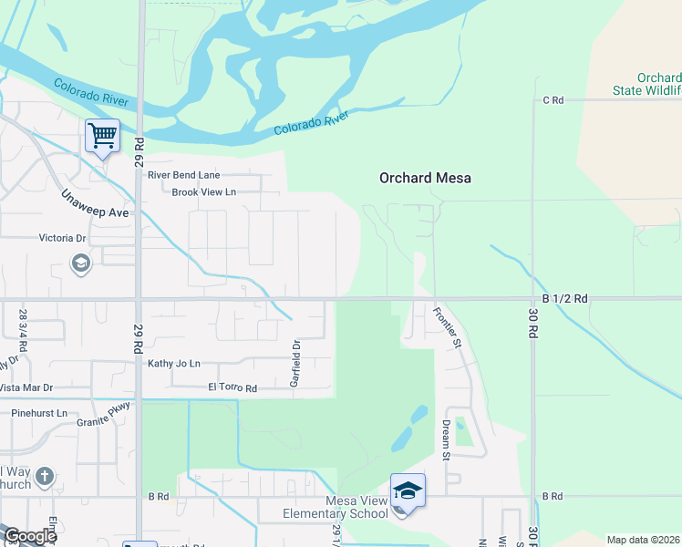 map of restaurants, bars, coffee shops, grocery stores, and more near 256 29 1/2 Road in Grand Junction
