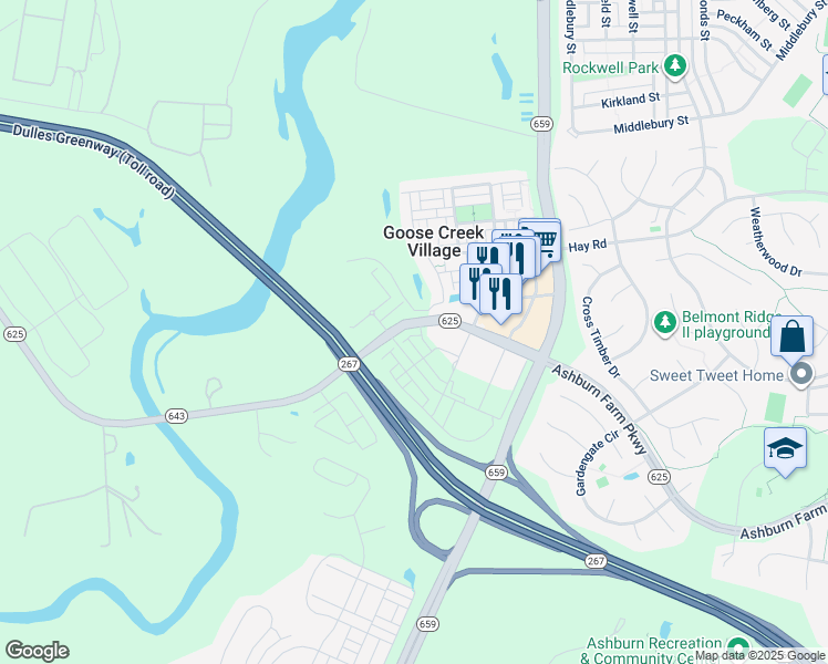 map of restaurants, bars, coffee shops, grocery stores, and more near 20775 Lamlash Terrace in Ashburn