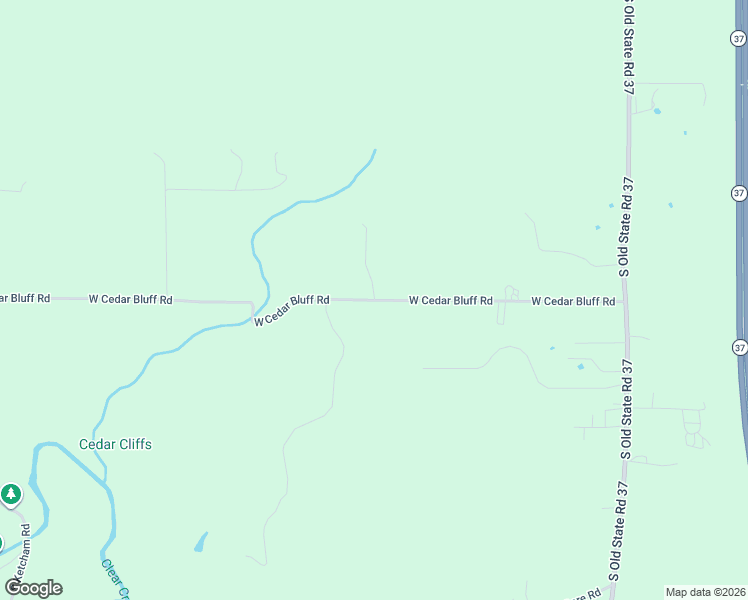 map of restaurants, bars, coffee shops, grocery stores, and more near 1067 West Cedar Bluff Road in Bloomington
