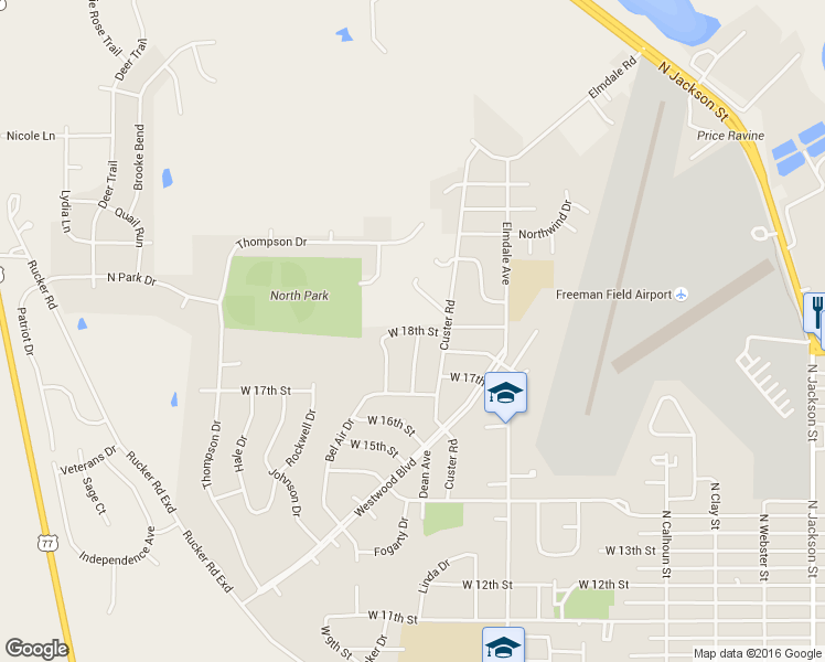 map of restaurants, bars, coffee shops, grocery stores, and more near 1417 West 18th Street in Junction City