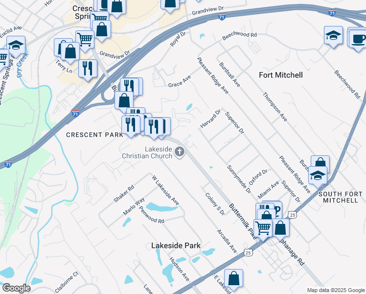 Buttermilk Pike & Fountain Place, Lakeside Park KY Walk Score