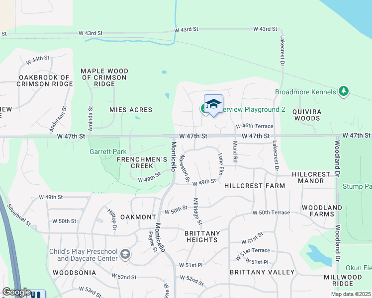 map of restaurants, bars, coffee shops, grocery stores, and more near 4719 Noreston Street in Shawnee