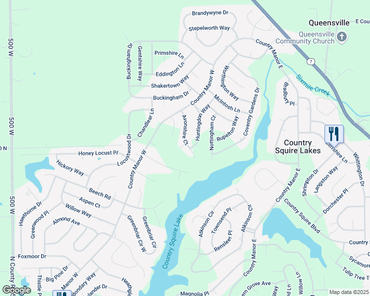 map of restaurants, bars, coffee shops, grocery stores, and more near 2221 Avonshire Court in North Vernon