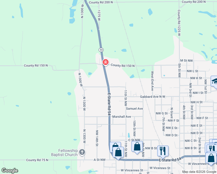 map of restaurants, bars, coffee shops, grocery stores, and more near Glenburn Road in Linton