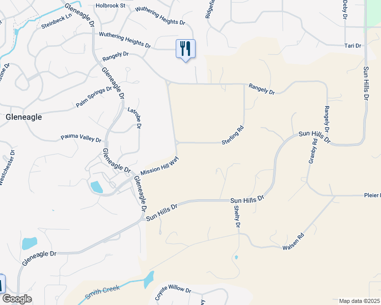 map of restaurants, bars, coffee shops, grocery stores, and more near 14525 Sterling Road in Colorado Springs