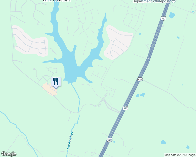 map of restaurants, bars, coffee shops, grocery stores, and more near 115 Hornbeam Drive in White Post