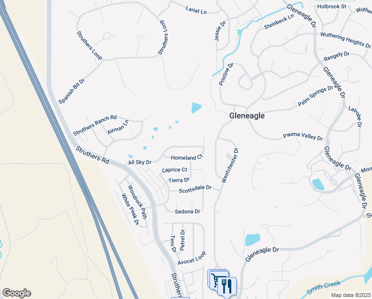 map of restaurants, bars, coffee shops, grocery stores, and more near 277 All Sky Drive in Colorado Springs
