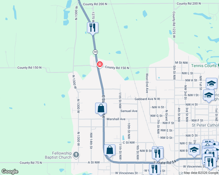 map of restaurants, bars, coffee shops, grocery stores, and more near Glenburn Road in Linton