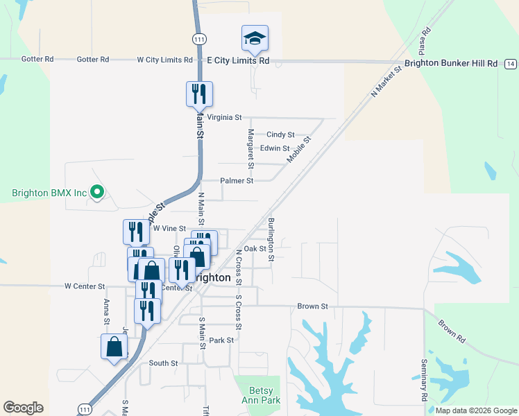 map of restaurants, bars, coffee shops, grocery stores, and more near 112-132 Moore St in Brighton