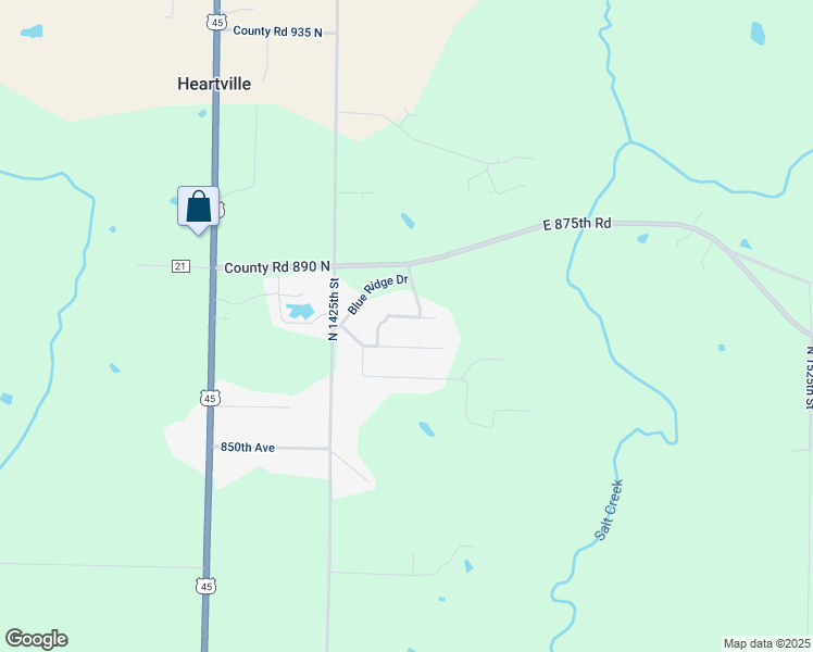 map of restaurants, bars, coffee shops, grocery stores, and more near 8842-8898 North Cumberland Drive in Effingham