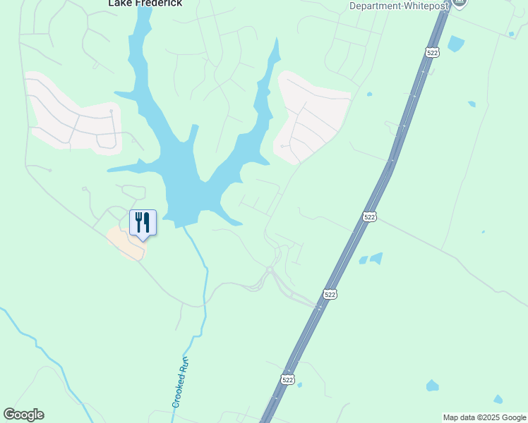map of restaurants, bars, coffee shops, grocery stores, and more near 101 Trout Lily Drive in Lake Frederick