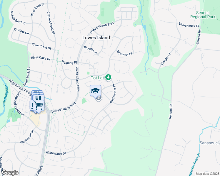 map of restaurants, bars, coffee shops, grocery stores, and more near 47693 Whirlpool Square in Sterling