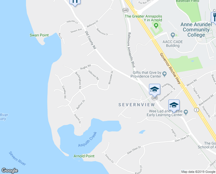 map of restaurants, bars, coffee shops, grocery stores, and more near 182 Wroxeter Drive in Arnold