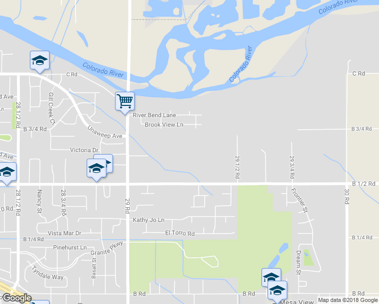 map of restaurants, bars, coffee shops, grocery stores, and more near 281 Red Water Place in Grand Junction