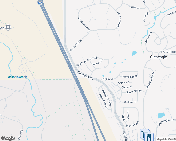 map of restaurants, bars, coffee shops, grocery stores, and more near 14638 Allegiance Drive in Colorado Springs