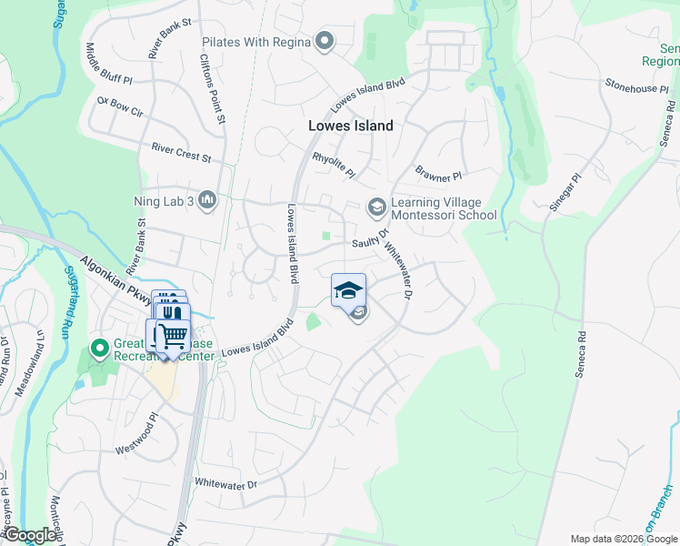 map of restaurants, bars, coffee shops, grocery stores, and more near 20639 Muddy Harbor Square in Sterling