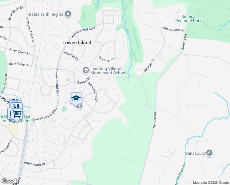 map of restaurants, bars, coffee shops, grocery stores, and more near 47826 Blockhouse Point Place in Sterling
