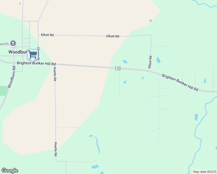 map of restaurants, bars, coffee shops, grocery stores, and more near 7895 Brighton Bunker Hill Road in Bunker Hill