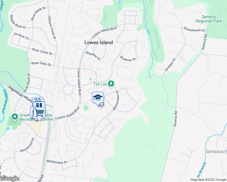map of restaurants, bars, coffee shops, grocery stores, and more near 47698 Whirlpool Square in Sterling