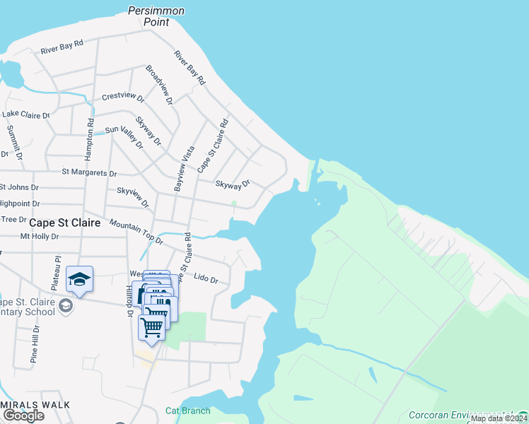 map of restaurants, bars, coffee shops, grocery stores, and more near 1272 Swan Drive in Annapolis
