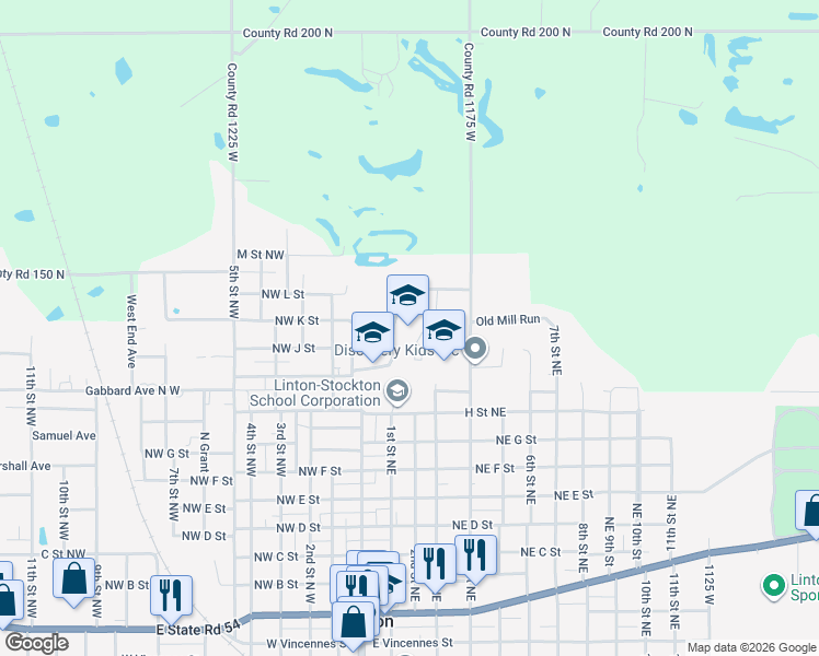map of restaurants, bars, coffee shops, grocery stores, and more near 10 H Street Northeast in Linton